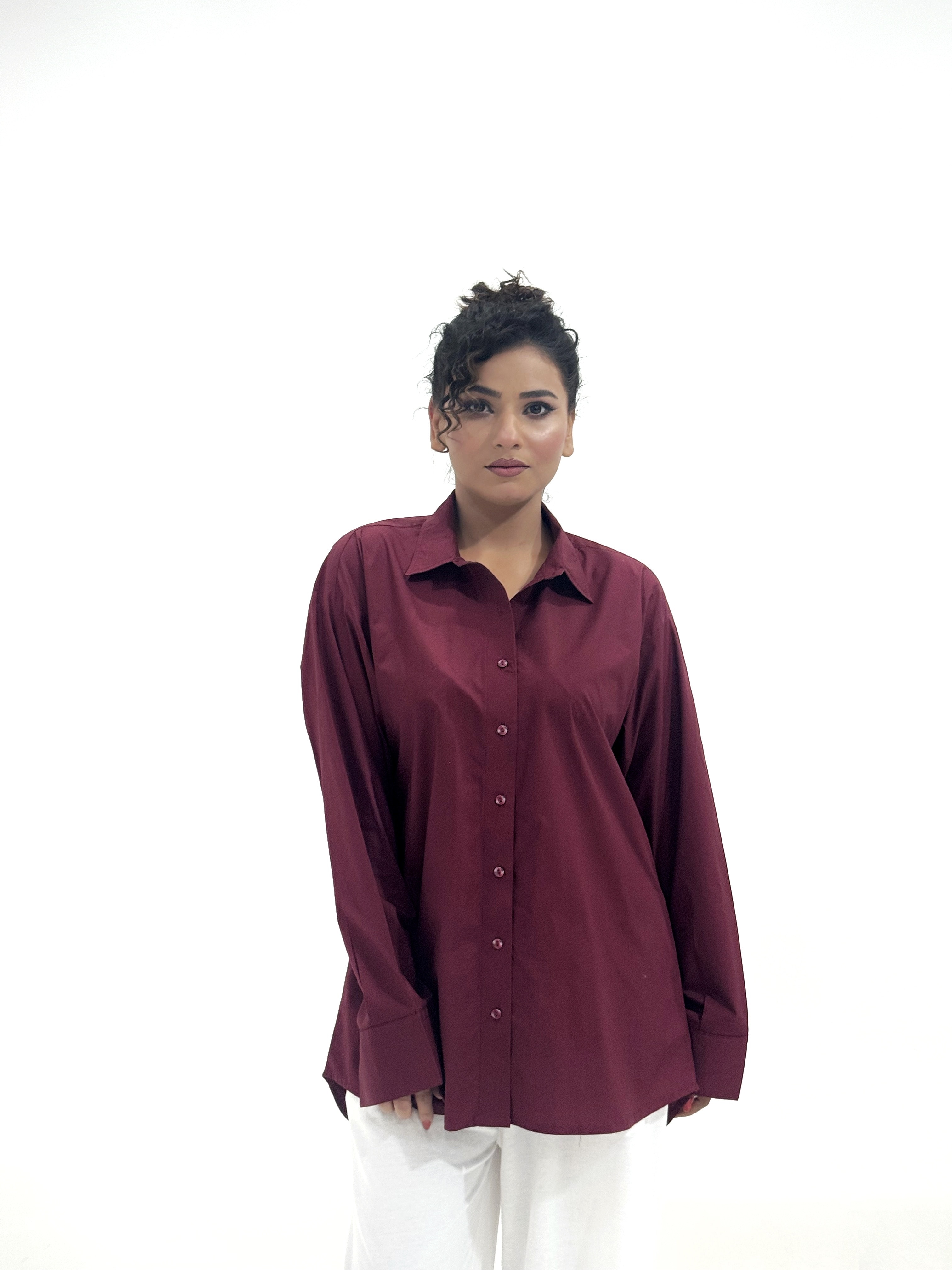 Zella Burgundy Button-Down